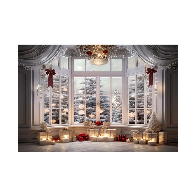Indoor Window Sill Winter Snow Scene Children Shooting Background Cloth Background Wall Decoration Photo Cloth