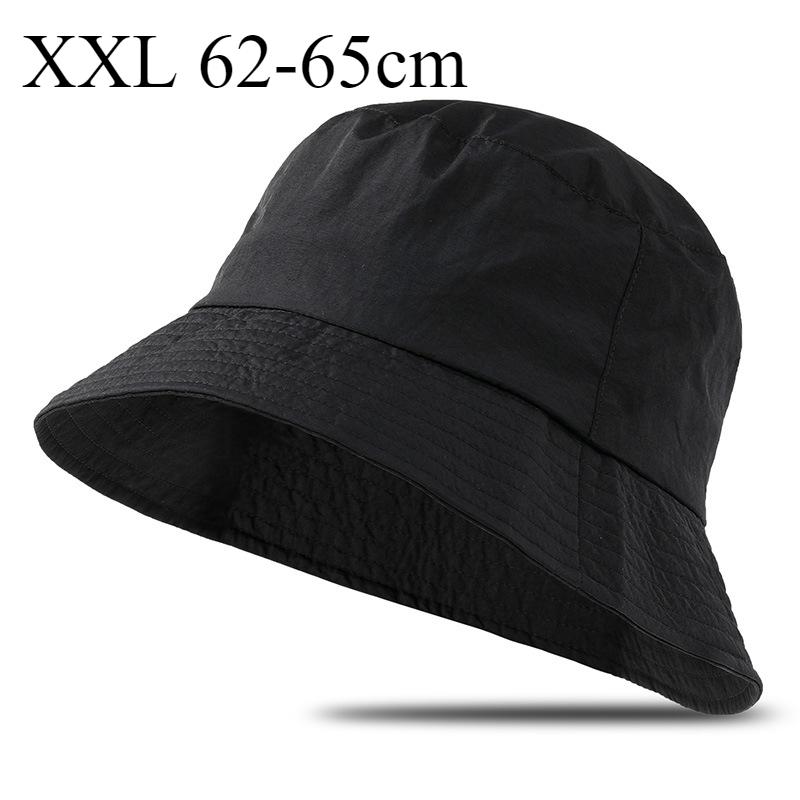 Quick Drying Large Size XXL Black Bucket Hats Men Big Head Breathable Sun Hats Women Waterproof Fisherman Cap Summer XL 62 65