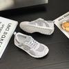 Trendy new matte women's autumn sports and leisure shoes mesh surface breathable flat bottom comfortable