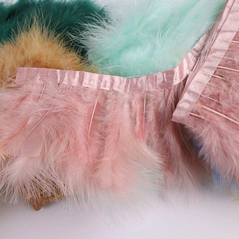 10Meters Marabou Feather Fringe Ribbon Turkey Feathers Trims for Wedding Feather Dress for Decoration Sewing Crafts