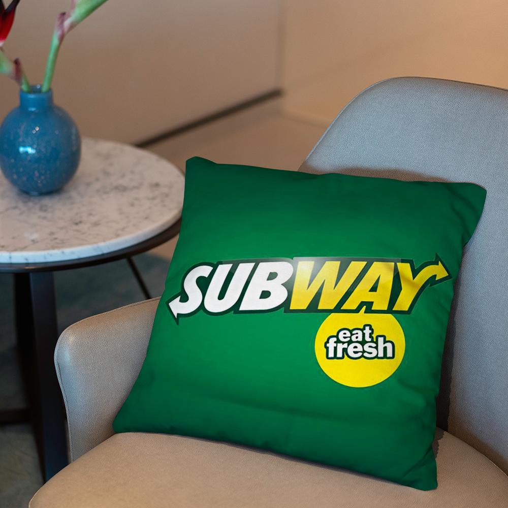 

Subway Cushion Cover 2-in-1 Reversible Plush Pillow Cover | Car/Sofa/Bed | Perfect Gift 12x12Inch