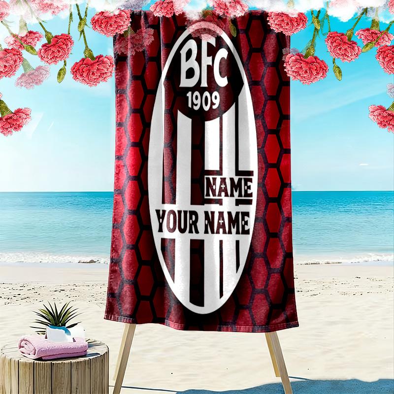 Bologna Fc Custom Name Print Beach Towel Large Soft Quick Dry Towel For Beach Camping Swimming