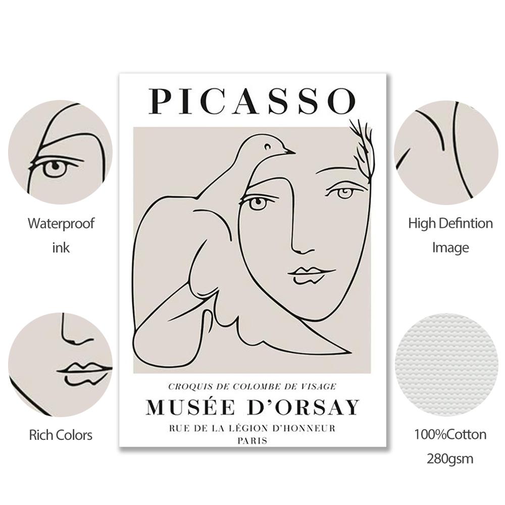 Picasso Matisse Oil Painting William Morris Posters and Prints Abstract Lines Plant Wall Art Picture Living Room DecorativeMural