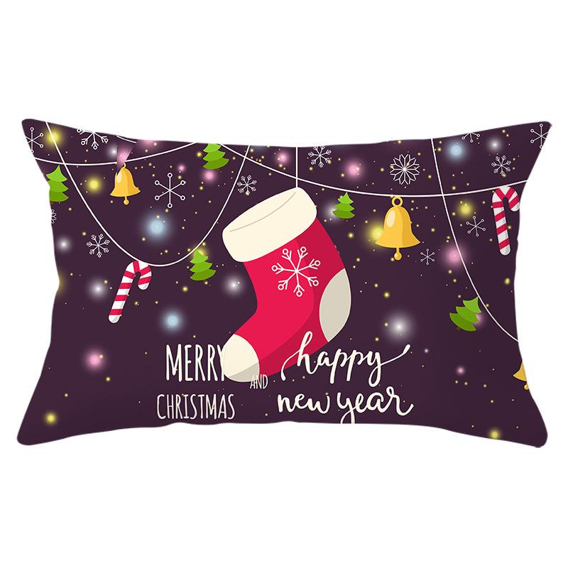 Christmas Simple Print Series Peach Skin Waist Pillowcase Home Sofa Pillowcase Office Pillowcase