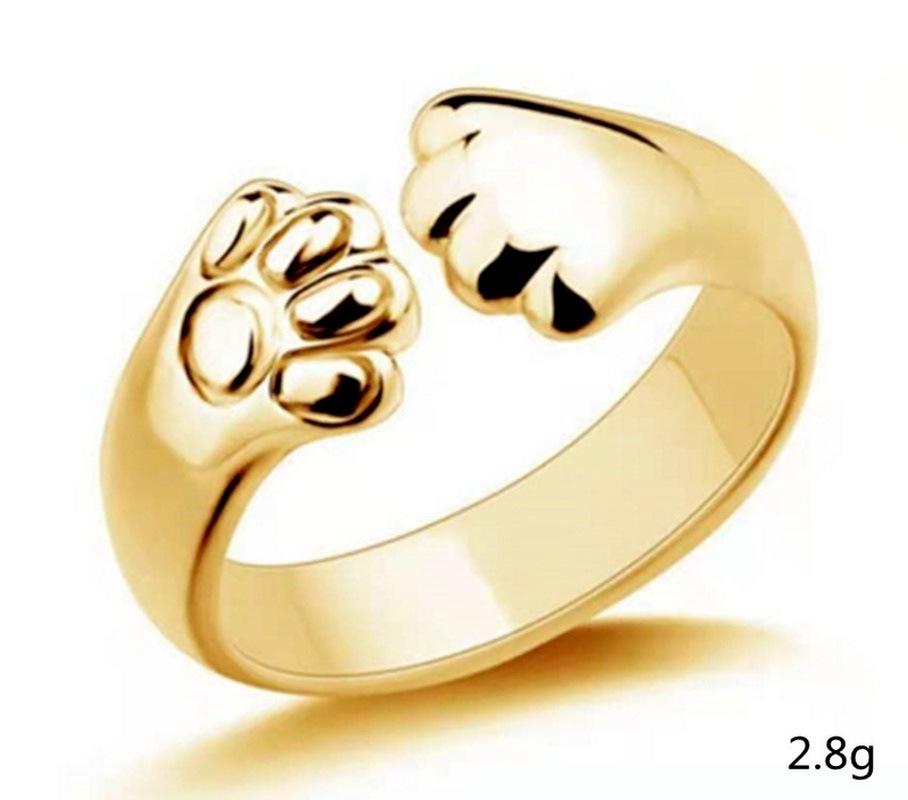 

Adjustable Bear Paw Animal Ring for Women - European & American Style Jewelry Adjustable