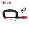 2/3/4 Inch Woodworking G-shaped Clip Clamp Strong Clamping Force Plastic Rubber Clamp Adjustable Fixing Clip Hand Tools