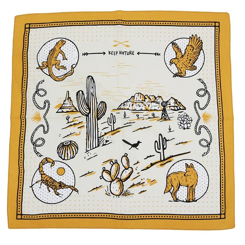 Cotton Headscarf Headband Neckerchief Headwear Square Scarf Keep Nature Printed Bandana