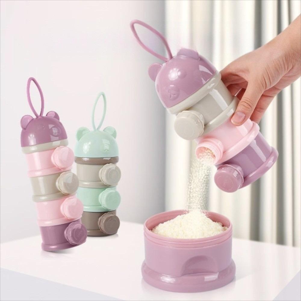 4 Layer Milk Powder Box Multiple Openings Milk Powder Bottles Cartoon Infant Baby Food Storag Box