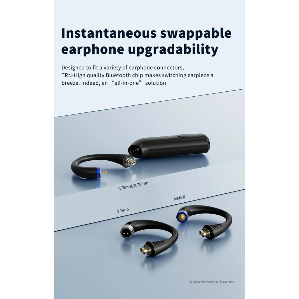 TRN BT20PRO Bezdrátová Bluetooth 5.3 HIFI Sluchátka Modul Upgrade Kabel Vyměnitelný pro Air Pods Conch 0.75 0.78 Mmcx 2pinyqdc
