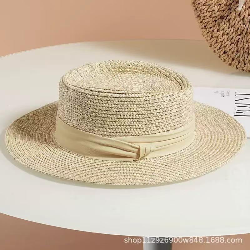 Lace Big-brimmed Straw Hat Bow Hat Women's New Summer Sunscreen Straw Hat Seaside Vacation Sun Hat