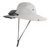 Rechargeable Solar Cooling Fan Hat For Men Fast Drying High Performances Cooling Fan Sun Hat Camping Fishing Accessory  Light Gray