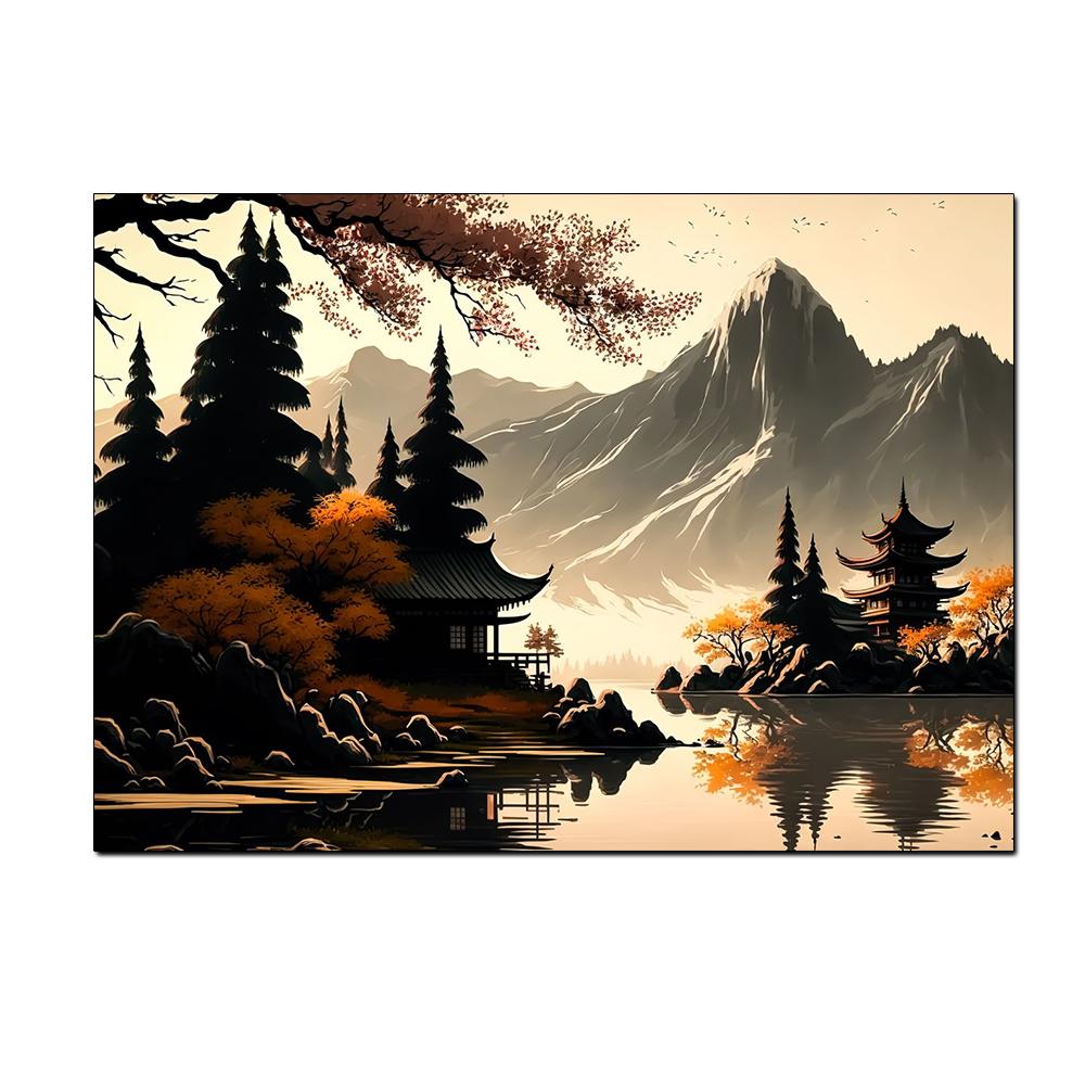 

Японский Пейзаж Плакат Холст Картина Печать Настенная Картина Бар Кафе Винтаж Домашний Декор Комнаты Эстетическая Роспись Подарок Безрамное 30x40cm No Framed