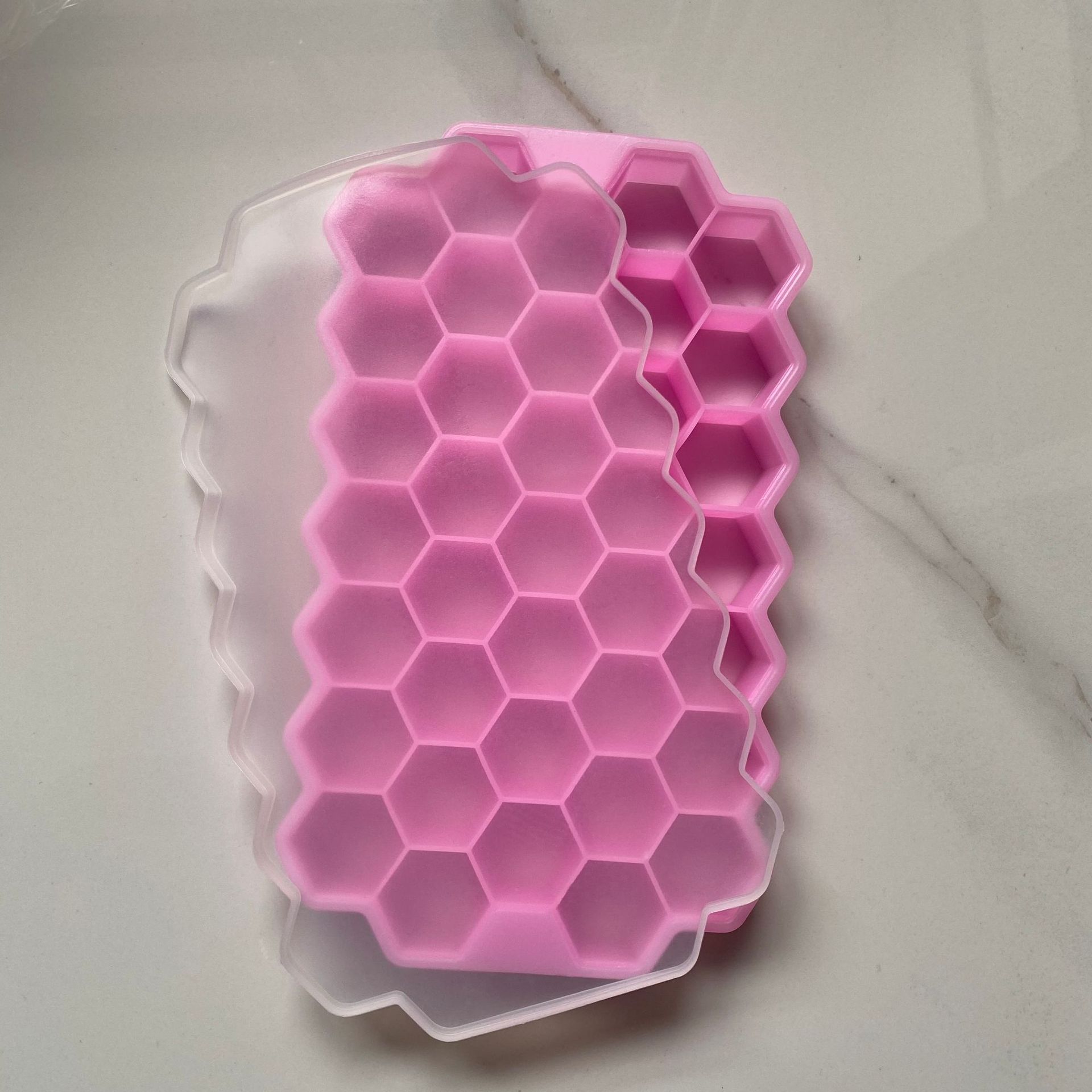 

1pcs Home Honeycomb-Ice Tray With Lid Silicone Ice Cube Mold Baby Food Supplement-Box DIY Chocolate Mold Kitchen Gadget