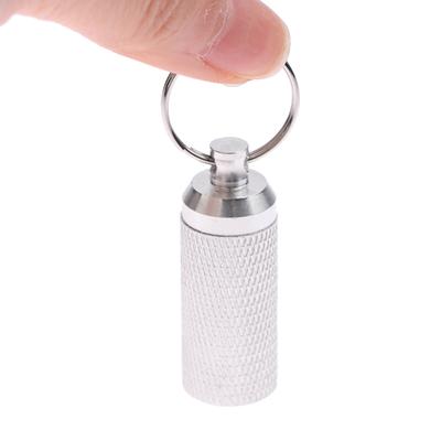 1Pc Aluminium Legierung Wasserdichte Pille Geformt Box Flasche Halter Container Keychain Medizin Box Pille Box Schlüssel Halter