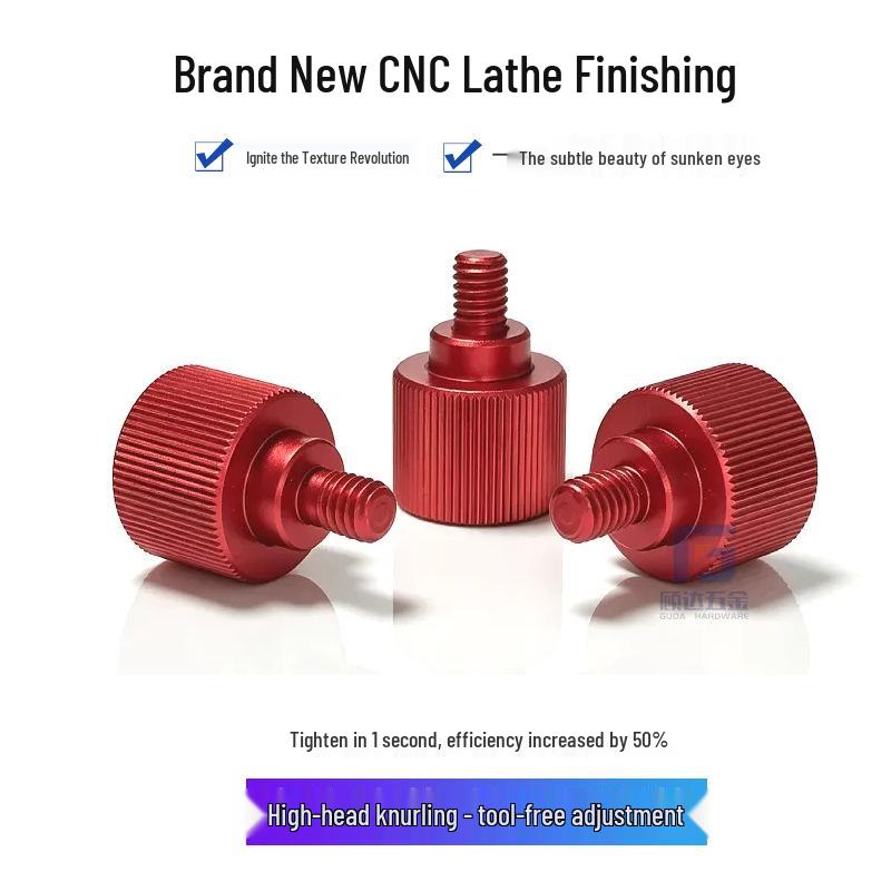 Knurled Aluminum Alloy Hand-Tightening Knob - M3M4M5M6M8 Sizes.