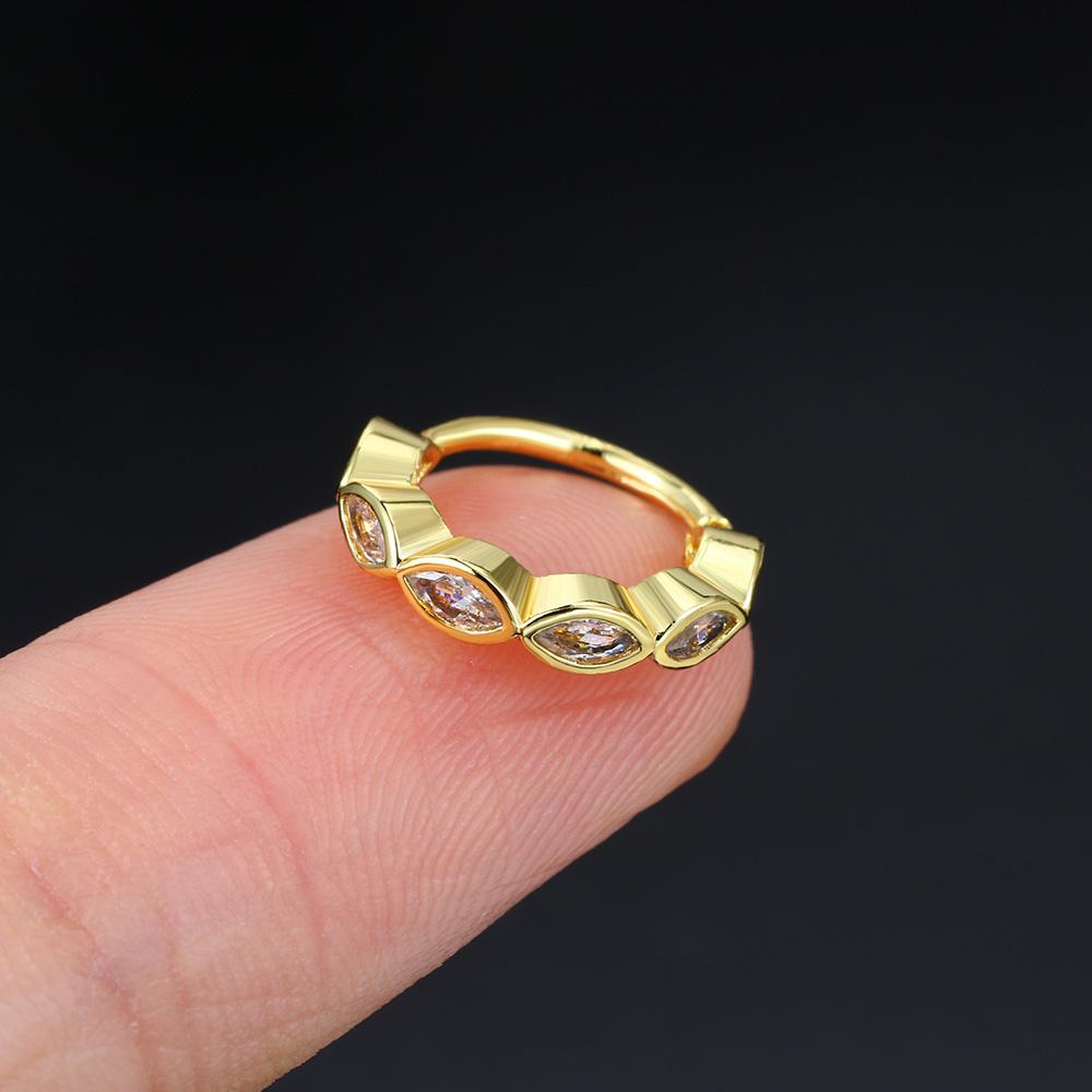 1 pz Orecchini a Cerchio Helix Daith Tragus Y2k per Donne Ragazze Colore Oro Zirconia Orecchino Cartilagine Nuovo Gioiello da Ragazza