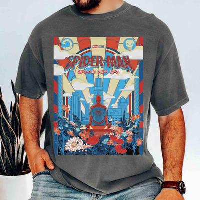 2026 New Spiderunisex Brand New Day Movie Vintage Wash Graphic Oversized T Shirt Villain Team Print Unisex Casual Streetwear Top