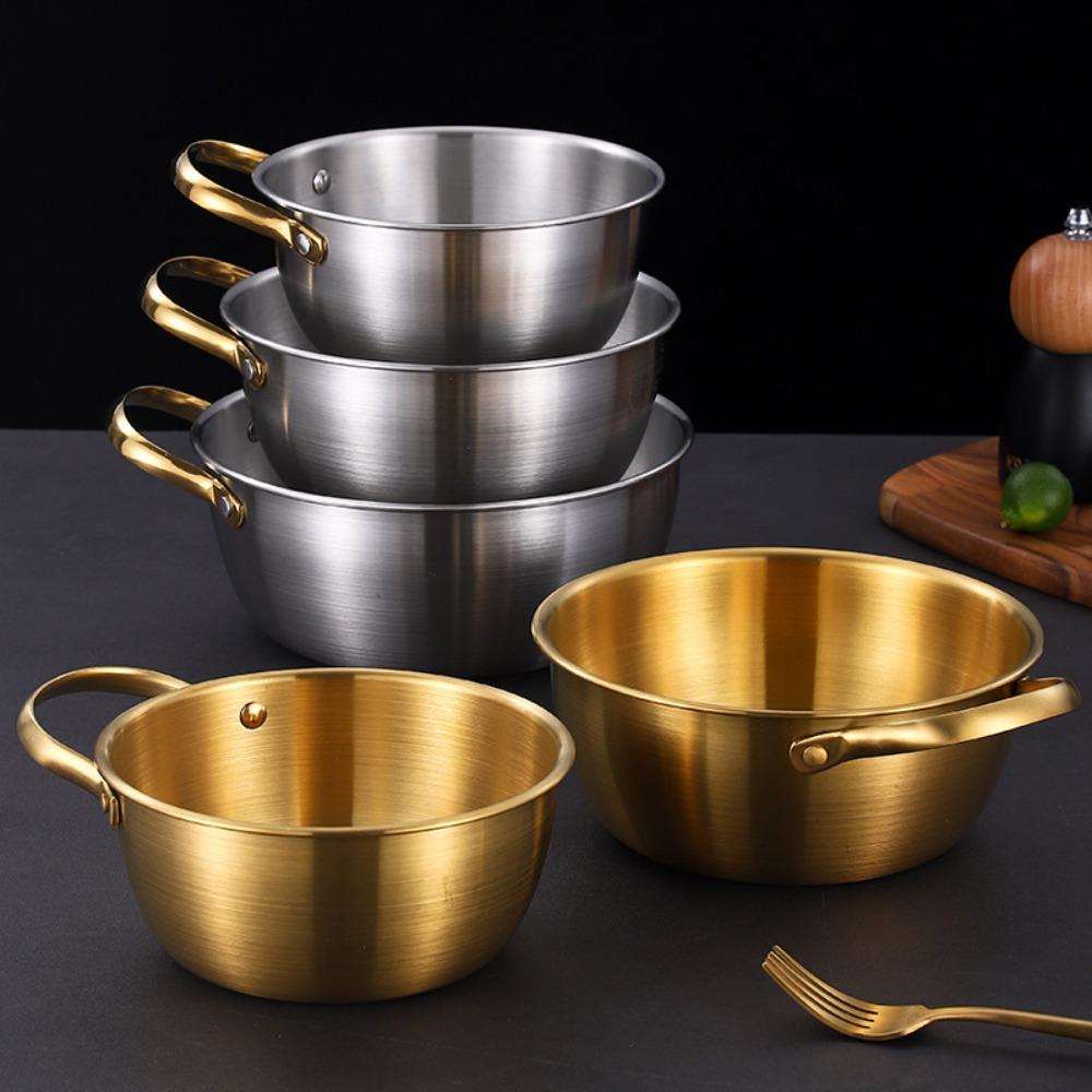 Thickened Noodles Bowl Stainless Steel Fruit Salad Bowls Multi-purpose Mixing Pot  Cooking