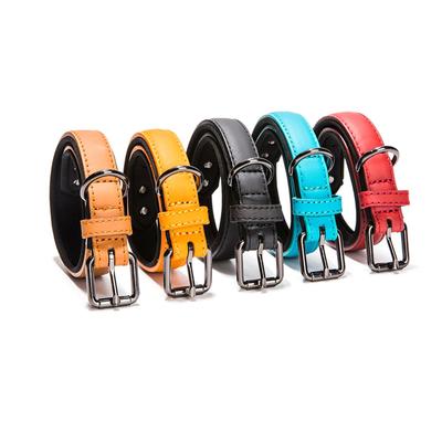 New Pet Genuine Leather Collar Tarp Adjustable Dog Collar Small and Medium Dog Neck Ring
