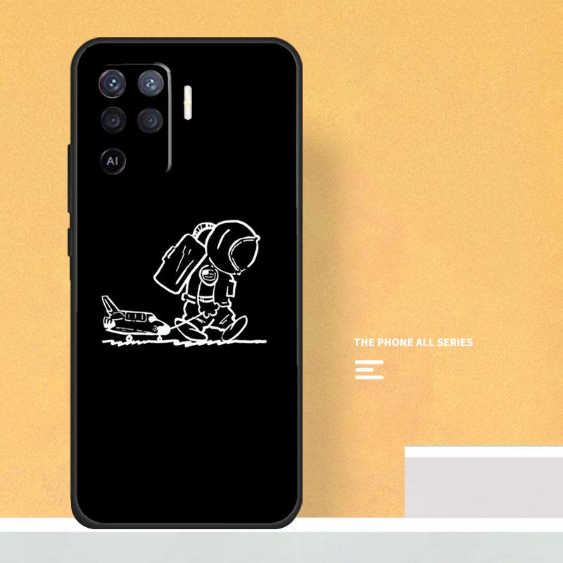 Cartoon Space Astronaut For OPPO A15 A16 A17 A98 A78 A58 A54 A74 A94 A53S A57S A52 A72 A77 A5 A9 A53 A76 A96 Case