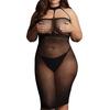 Plus Size HIGH NECK Black Fishnet Dress - Le Désir - Outfits and Dresses