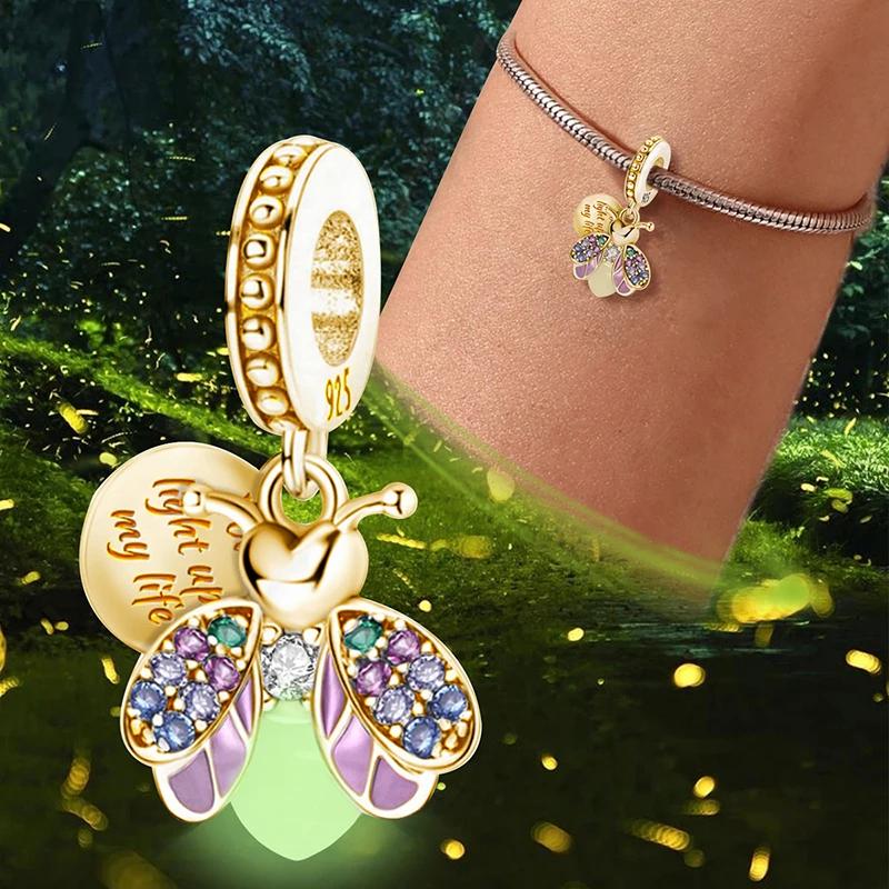 Kupfer Goldene Serie Frucht Engel Glühwürmchen Anhänger Passend für DIY Armband Halskette Geschenk Hohe Qualität Feiner Schmuck