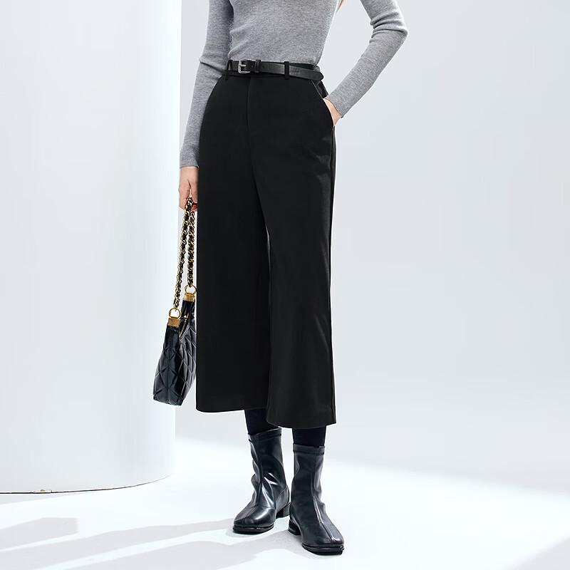 Betu Damen High-Waist Weitbeinige Cropped-Hose