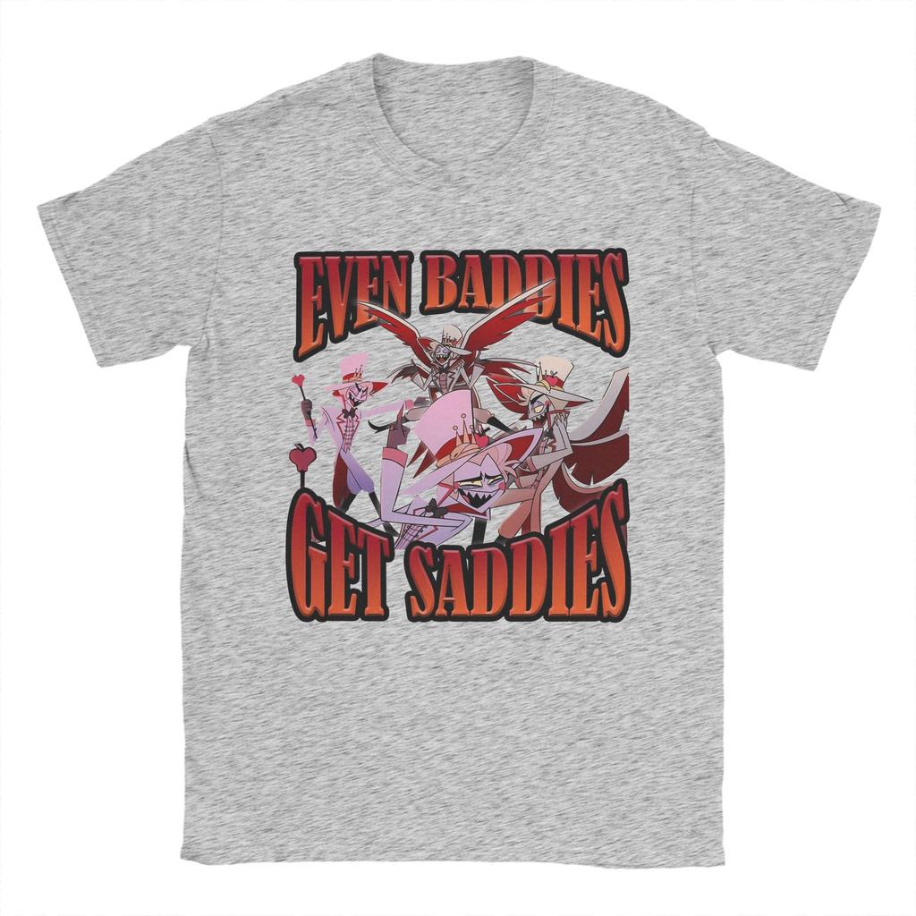 Pánské tričko Lucifer I padouši mají smutky Hazbins Hotels Ležérní bavlněná trička Krátký rukáv Tričko Kulatý výstřih Oblečení Léto