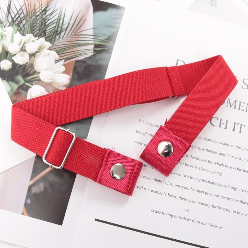 Elastic Belt Without Buckle Canvas Women Buckle Free Belt Ladies Jeans Pants Waist Lazy Belt Stretch No Buckle Invisible Belt