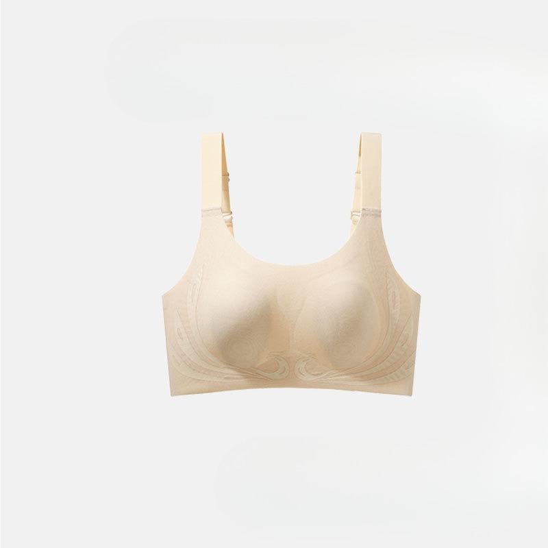 Plus Size Lady Ultra Thin Sexy Lace Rabbit Ear Fixed Cup Big Chest Show Small Gather The Pair of Breast Bra
