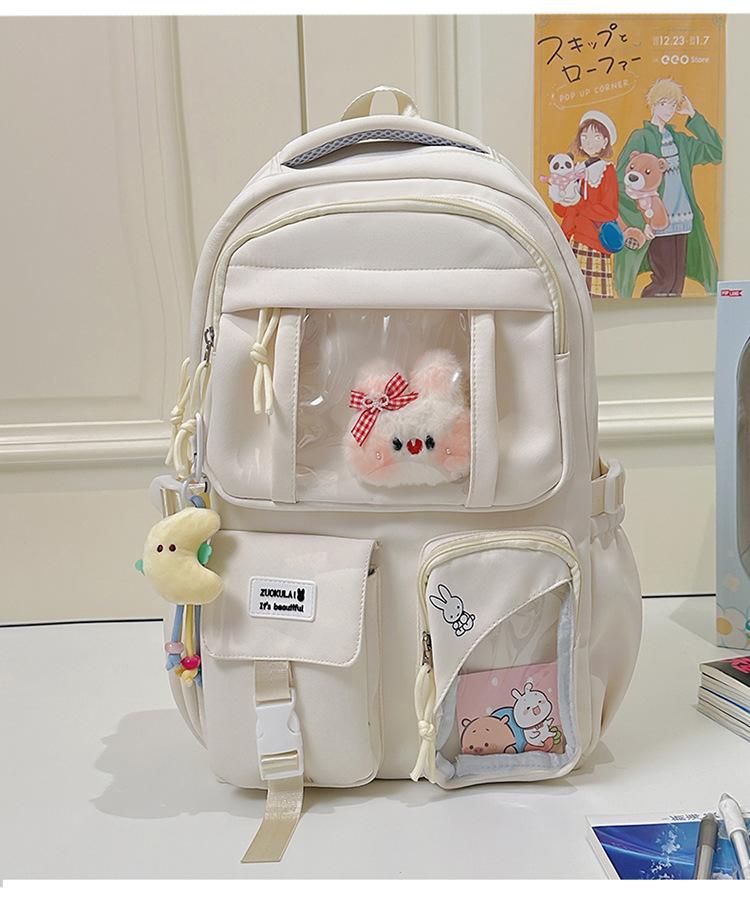 Schoolbag new casual ins wind early high school students high value schoolbag pain bag Japanese large capacity cute sweet backpack