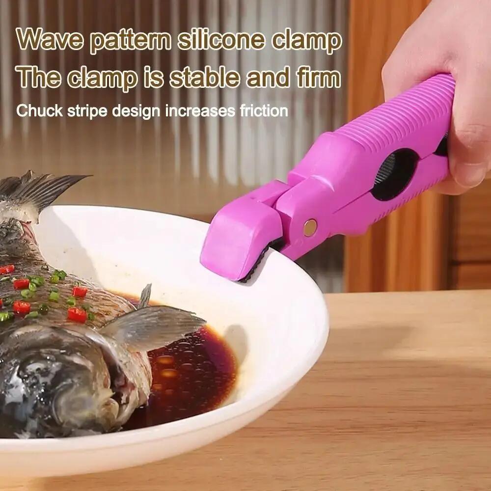 3 in1 Anti Scalding Clip Non-Slip Silicone Handle Anti-hot Bowl Plate Clips Thickened Ergonomic Bottle Cap Remover Kitchen Use