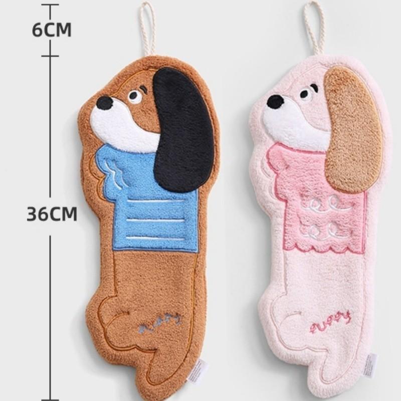 1 Stück Niedliches Cartoon Hängendes Korallenfleece Verdicktes Saugfähiges Schnelltrocknendes Handtuch Kinder Taschentuch Handtuch