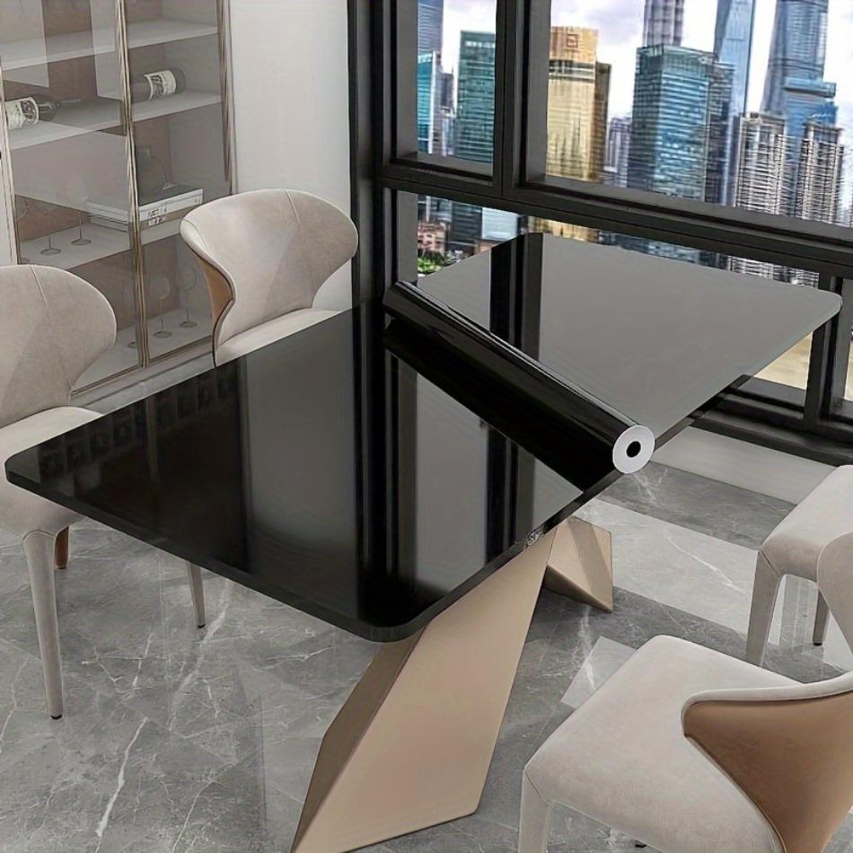 Selbstklebende Vinyltapete Hochglanz Schwarz Küchenschrank Herd Wasserdicht Ölbeständig Peel-and-Stick Aufkleber Badezimmer