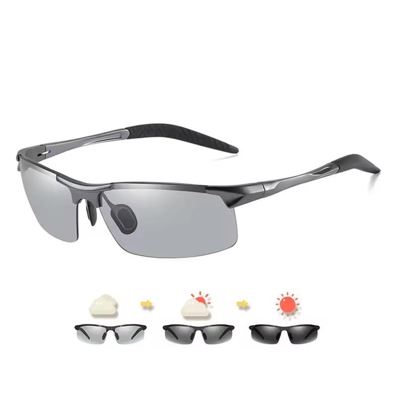 Non-polarized Men Photochromic Sunglasses Fashion Square Day Night Driving Chameleon Glasses