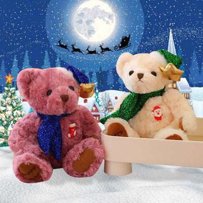 Christmas Bear Doll Christmas Cute Scarf Teddy Bear Plush Toy Doll Christmas Gift Girl
