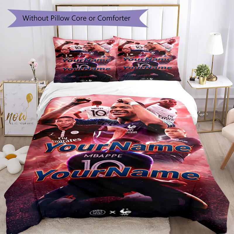 Mbappe 239 Customize your name Bedding Set Breathable Duvet Cover with Pillowcases Home Decoration Birthday Gift