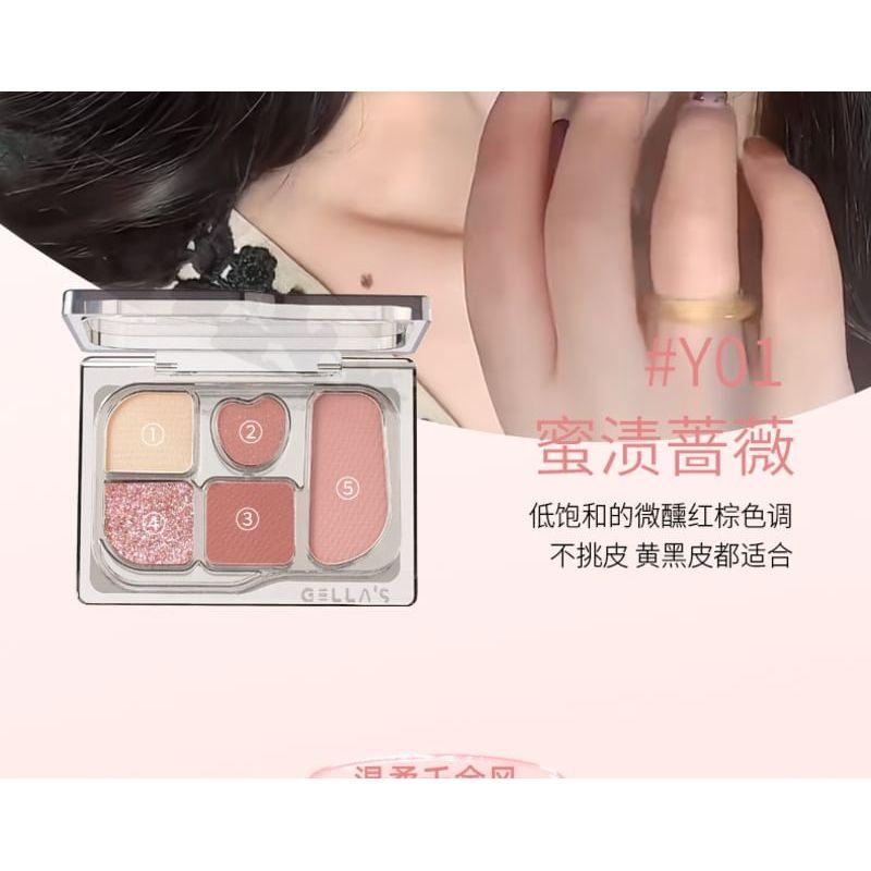 GELLA'S - Fresh Oxygen Light Tone 5-Color Eyeshadow Palette - 3 Types