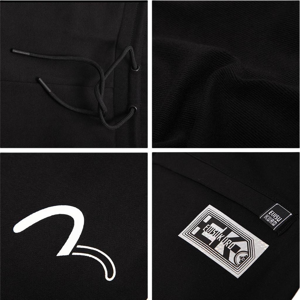 Evisu Rfid Reflective Heat Transfer Casual Pants Men bottoms Black 1EAGNM9SP447XX
