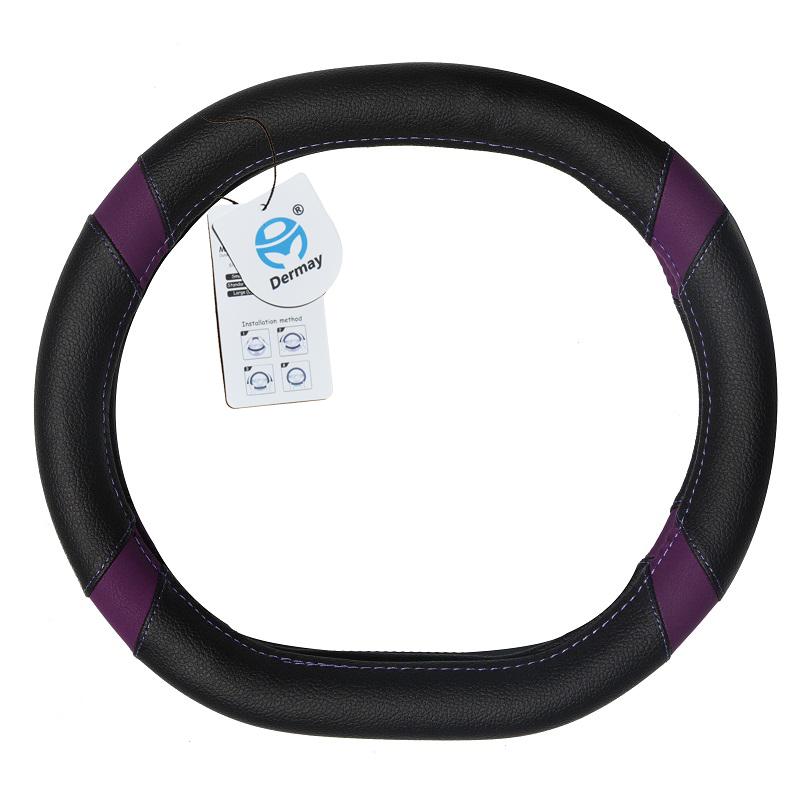 

Автомобильный чехол на руль DERMAY из микроволокна, кожа по индивидуальному заказу для Peugeot 508L 350THP 400THP, 5 цветов, авто фиолетовый