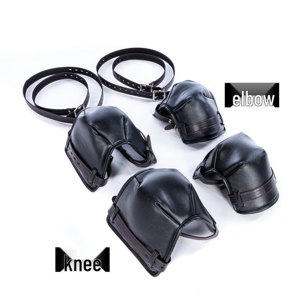 Five-Piece Kinky Pet Play Set: Crawling Suit, Kneeling Gloves, Dog Headgear, Knee Pads, Limb Restraints