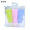 3Pcs 38/60/80ml Travel Silicone Lotion Shampoo Shower Gel Cosmetics Empty Bottle