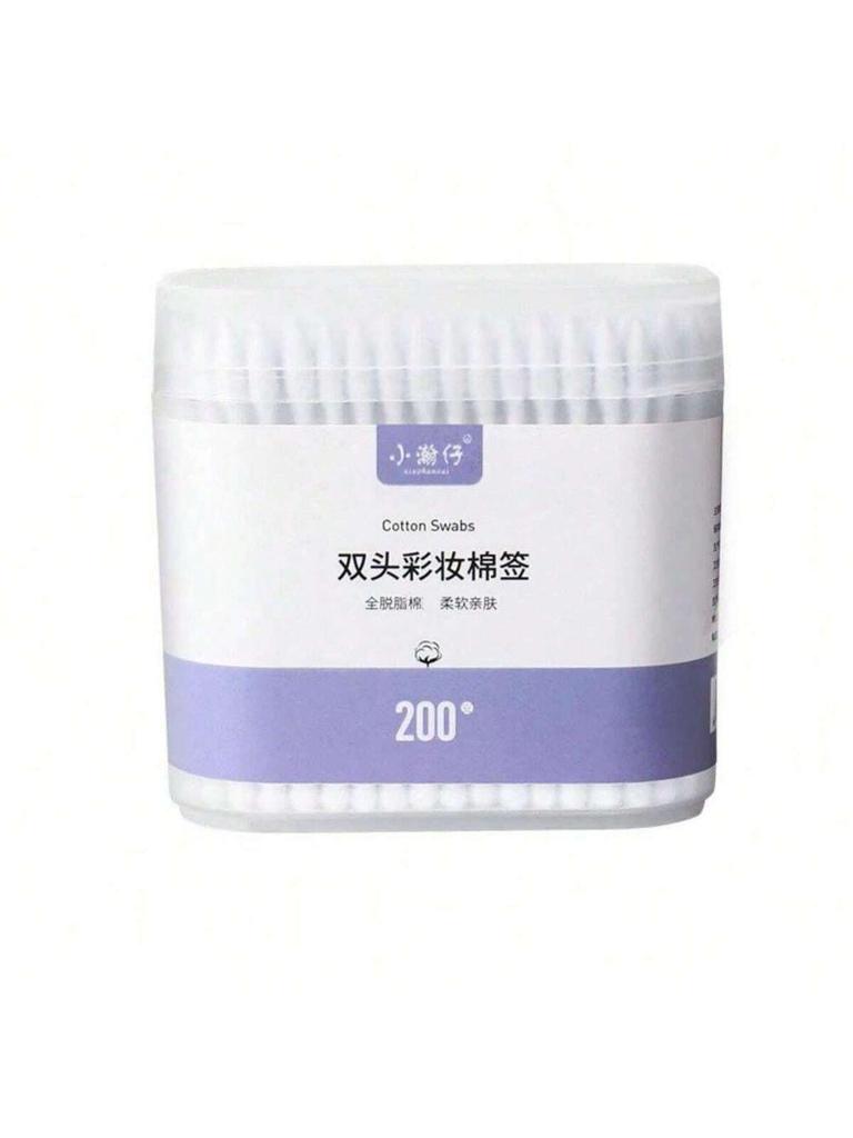 200 Pieces Of Boxed Colored Makeup Remover Swabs Eyeliner Cleaning Double Head Spiral Pointed Swabs