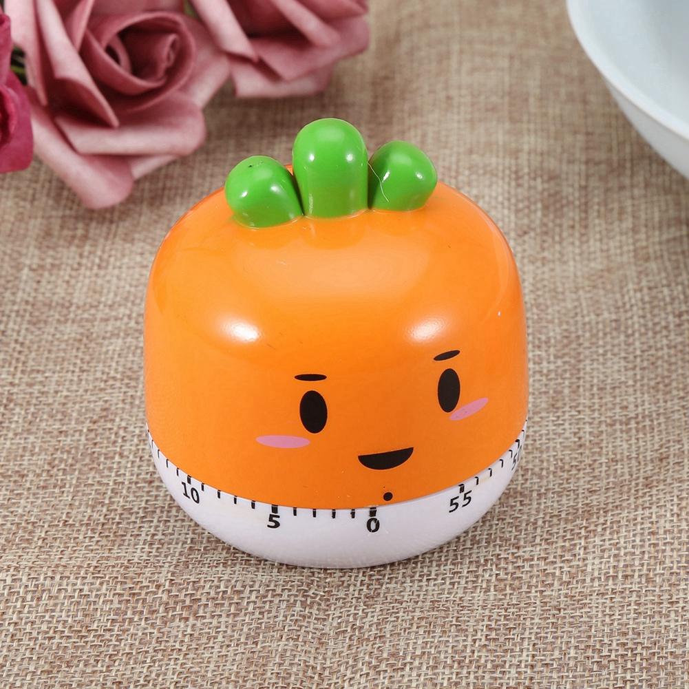 Mechanical Cooking Timer Manual Vegetables Shape Counters for Kitchen Timing Tool(Orange)