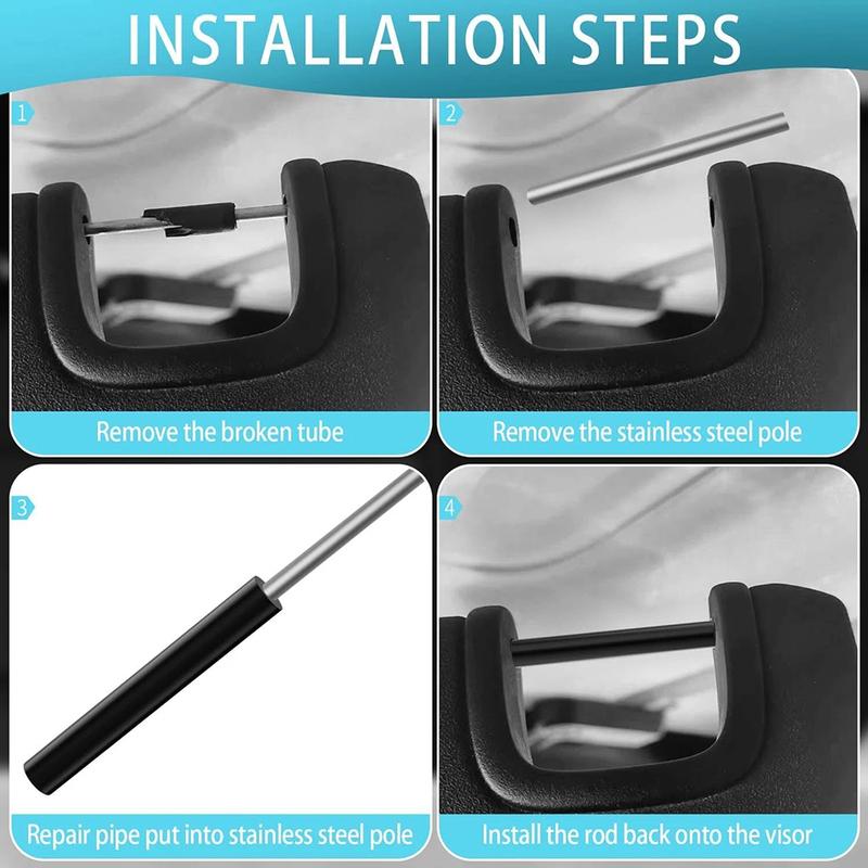 For Jeep For Wrangler JK 2007-17 Car Sun Visor Repair Tube Kit Driver&Passenger Sun Visor Repair Tube Car Interior Parts