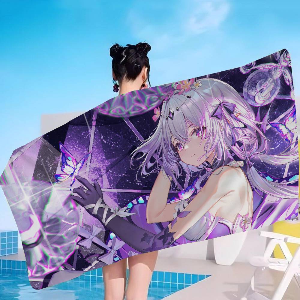Game Castorice H-Honkai Microfiber Beach Towel Absorbent Quick dry Soft Yoga Swimming Resort Mountain Climbing Towel