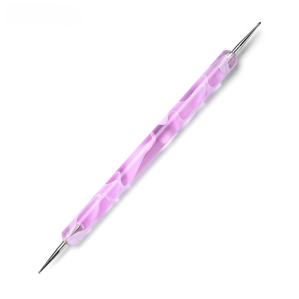 1 Set of Dual-ended Nail Art Dotting Pen Steel Drilling Point Pen Nail Tip Dot Paint Drawing Manicure Tool Home Salon Rhinestone Picker
