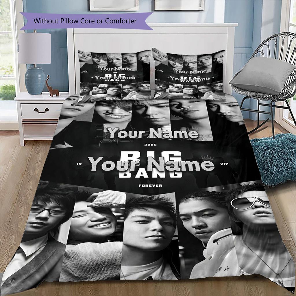 Big Bang Forever Custom Name Pattern Bedding Quilt Set Quilt Cover Pillowcase Home Birthday Gift(1 * duvet cover + 2 * pillowcase, without core)