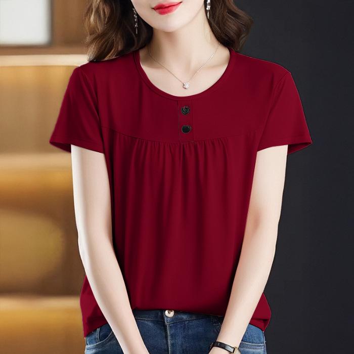 

Футболка с короткими рукавами для женщин, летняя свободная, больших размеров, толстовка с короткими рукавами для мам, закрывающая живот, топ 5XL