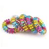 10 Stück/Los Plastik-Haarband Krawatte Bunt Telefonkabel Schnur Gummiband Halter Scrunchy 3,5 cm Mehrfarbig Mode Kopfdekoration